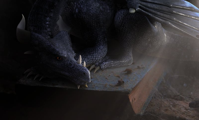 Dragon in garden